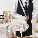 Bolsa mensageiro estilo coreano para mulheres, grande capacidade, mochila de faculdade feminina, bolsa de ombro versátil
