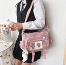 Bolsa mensageiro estilo coreano para mulheres, grande capacidade, mochila de faculdade feminina, bolsa de ombro versátil