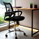 Cadeira De Escritório Rivatti Santiago Base Cromada Ergonômica Preta