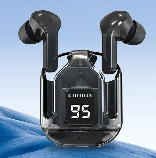 Fones De Ouvido Esportivos HiFi Bluetooth v5 Transparentes TWS Air