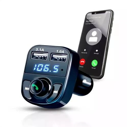 Adaptador Bluetooth Carro Universal Transmissor Carregador + BRINDE