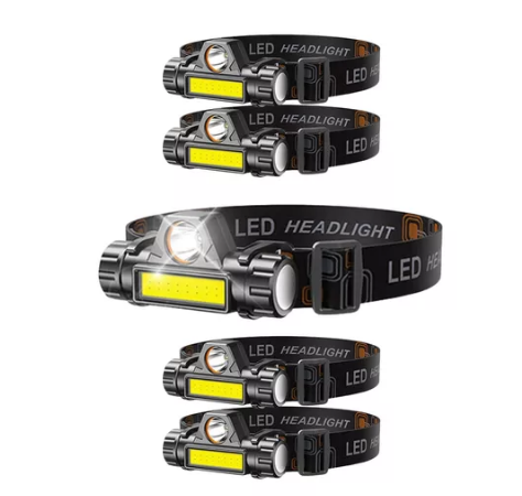 Lanterna de Cabeça Capacete Profissional Compacta Com Bateria Recarregável USB LED