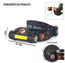 Lanterna de Cabeça Capacete Profissional Compacta Com Bateria Recarregável USB LED