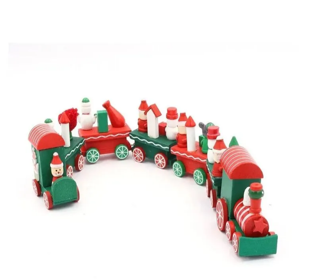 Trem de madeira de Natal