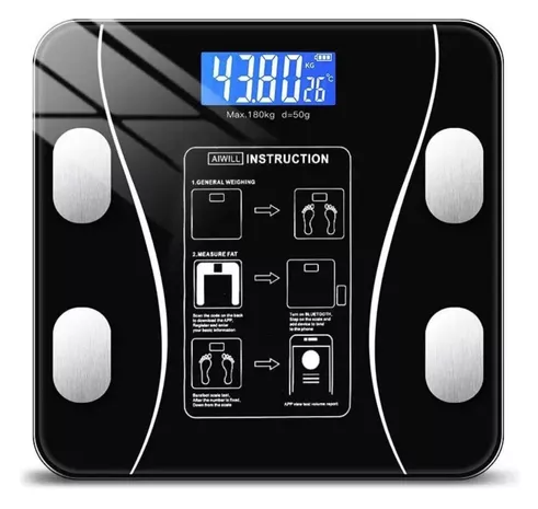 Balança Bioimpedância Profissional Com App Bluetooth 180kg Cor Preto