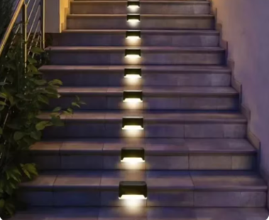 Luminária Externa de Led Solar À Porva D'água Para Muro, Escada, Cercas