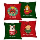 Kit 4 Capas de Almofada Natalinas 2025: Decore com Conforto