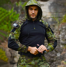 Conjunto militar masculino com estampa de camuflagem, à prova de vento