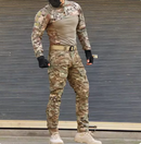 Conjunto militar masculino com estampa de camuflagem, à prova de vento