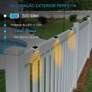Luminária Externa de Led Solar À Porva D'água Para Muro, Escada, Cercas