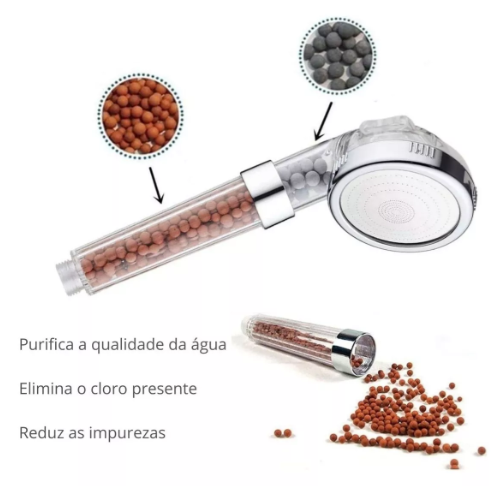 Chuveiro Com Filtragem De Água Por Esferas Minerais