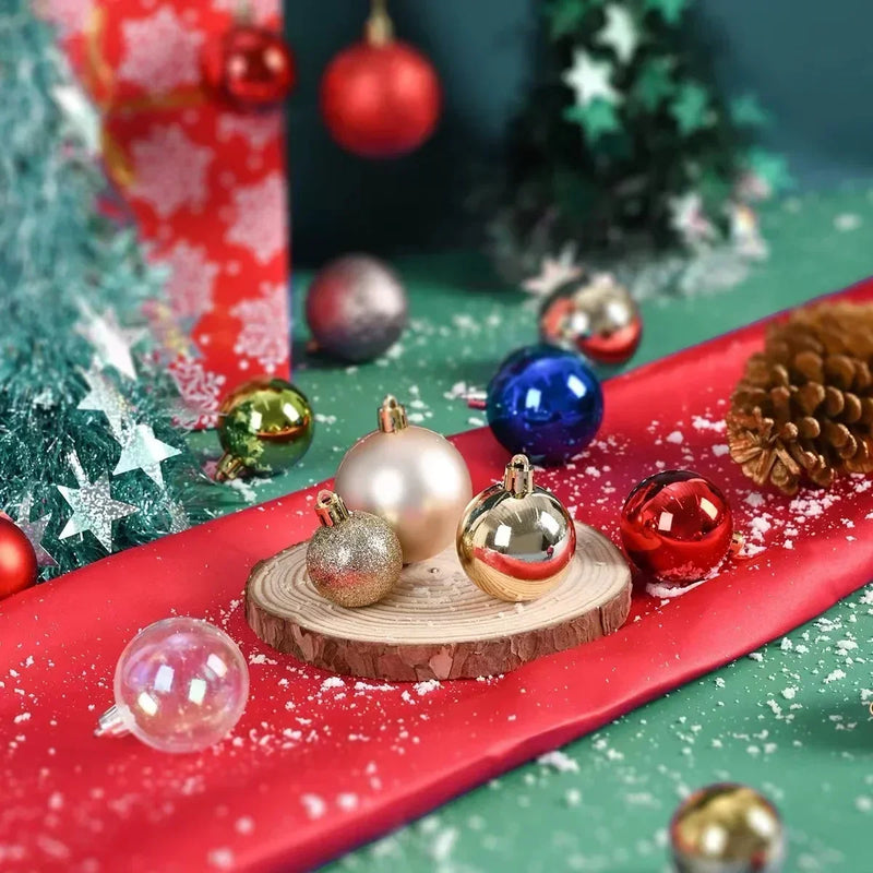 24 Peças de Bolas de Natal - Decore com Estilo e Durabilidade