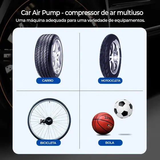 Mini Bomba de Ar Portátil para Carros