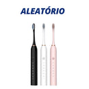 Escova Dental Elétrica Usb Com 3 Cabeças E Base De Apoio