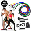 Kit Elástico 11 Itens Extensor Para Treinamento Funcional