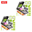 Cortador de legumes 16 em 1, cortador de vegetais de 8 lâminas - Compre 1 Leve 2 Unidades