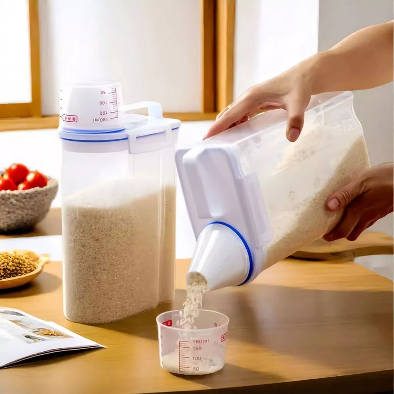 Pote Hermético 2.5L com Copo Medidor Bico Dosador Cozinha Mantimentos - COMPRE 2 LEVE 3 UNIDADES