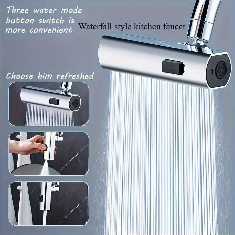 Torneira de cozinha contemporânea em cascata com 3 modos de jato