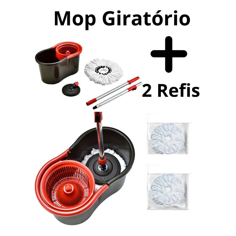 Balde Mop 360° Giratório C/ Cesto P/ Limpeza Geral Esfregão