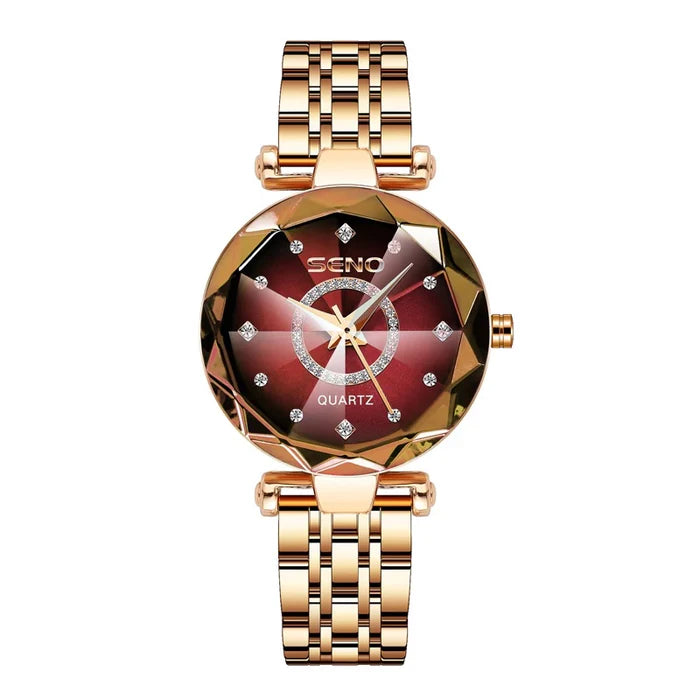Relógio Feminino Diamante Luxo Anti Impacto e a Prova D'água