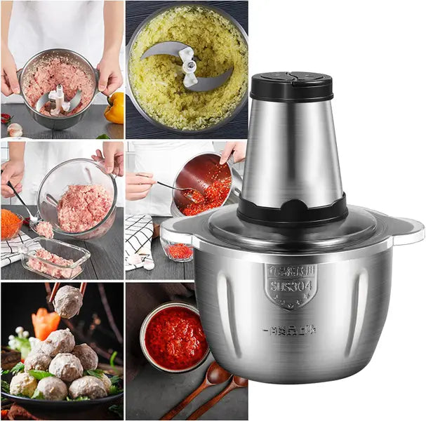 Moedor Carne Elétrico Processador Legumes Triturador Inox Potente