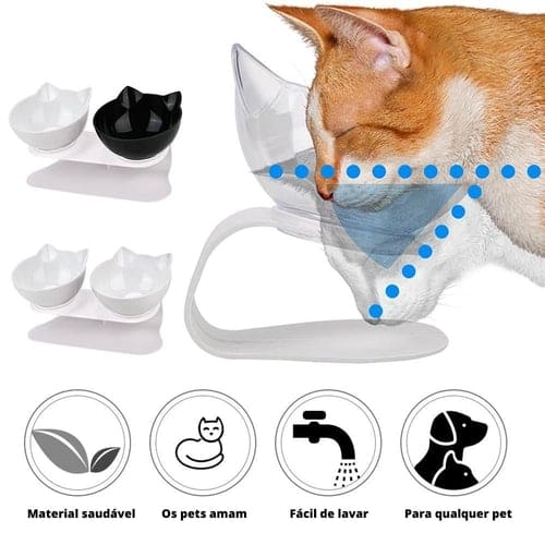 Tigela Ortopédica Anti Vômito para Pets - Bebedouro Automático