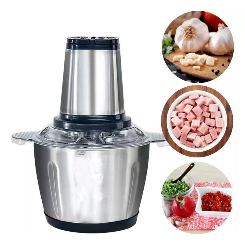 Moedor Carne Elétrico Processador Legumes Triturador Inox Potente