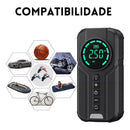 Bomba de Ar Portatil Compressor Inflator Multi-função 4 em 1 PowerBank 8kmah Bateria Calibrador de Carro Auto Pneu