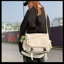 Bolsa mensageiro estilo coreano para mulheres, grande capacidade, mochila de faculdade feminina, bolsa de ombro versátil