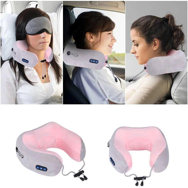 Almofada Massageadora de Pescoço Vibratória Elétrica - Usb Recarregável Sem Fio
