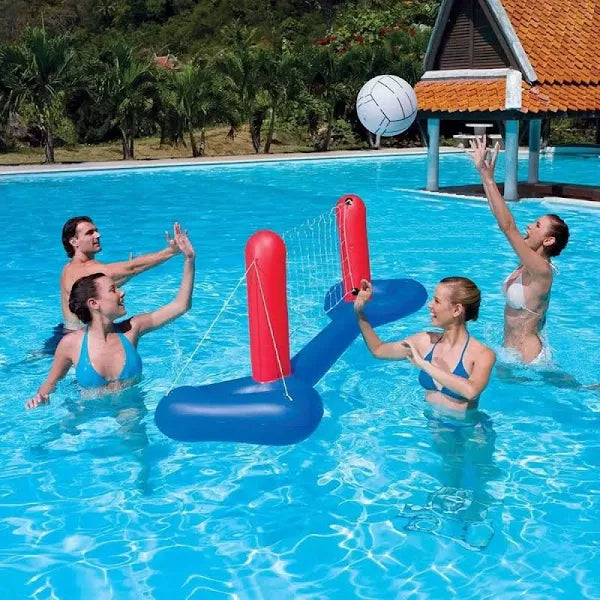 Rede Vôlei Aquático Inflável Para Piscina Acompanha Bola