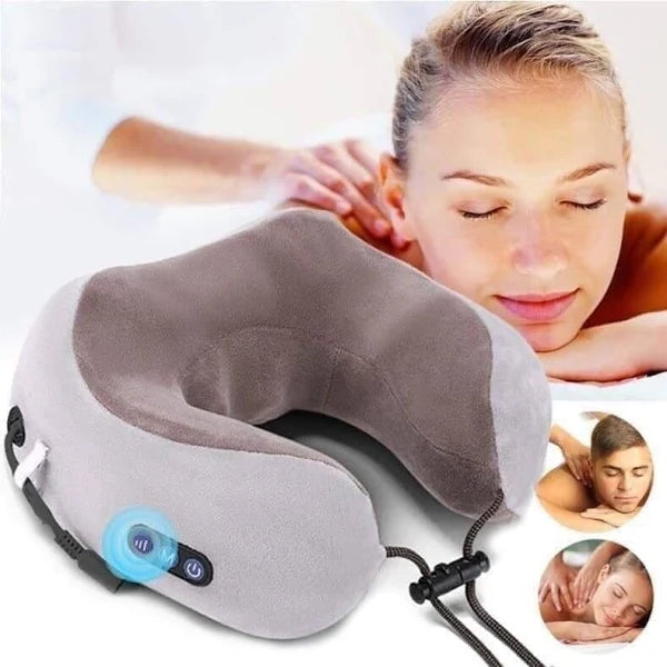 Almofada Massageadora de Pescoço Vibratória Elétrica - Usb Recarregável Sem Fio